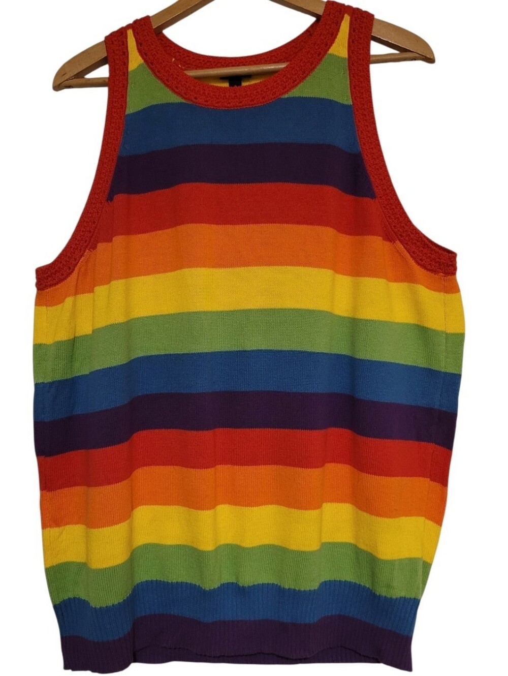 Torrid Sleeveless Knit Top Rainbow Stripes Womens Size 3 Item #41956093